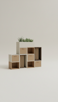 Modularer Schuhschrank mit Metallakzenten