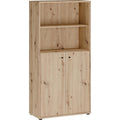 B¨¹cher- und Aktenregal mit 2 T¨¹ren und 2 offenen F?chern aus Holzwerkstoff in Artisan-Eiche, 73,7 ¡Á 149,5 ¡Á 34,8 cm